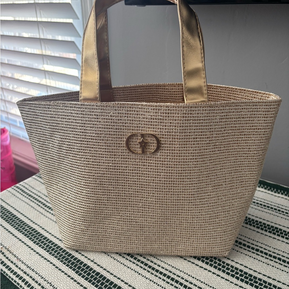 Dior Beige Straw Tote with Gold Handles - Picture 6 of 6